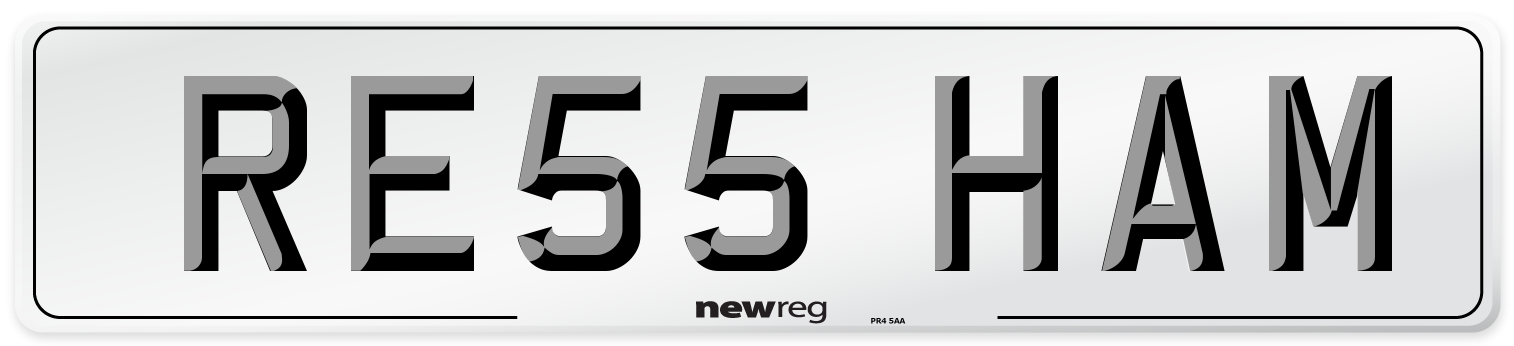 RE55 HAM Number Plate from New Reg